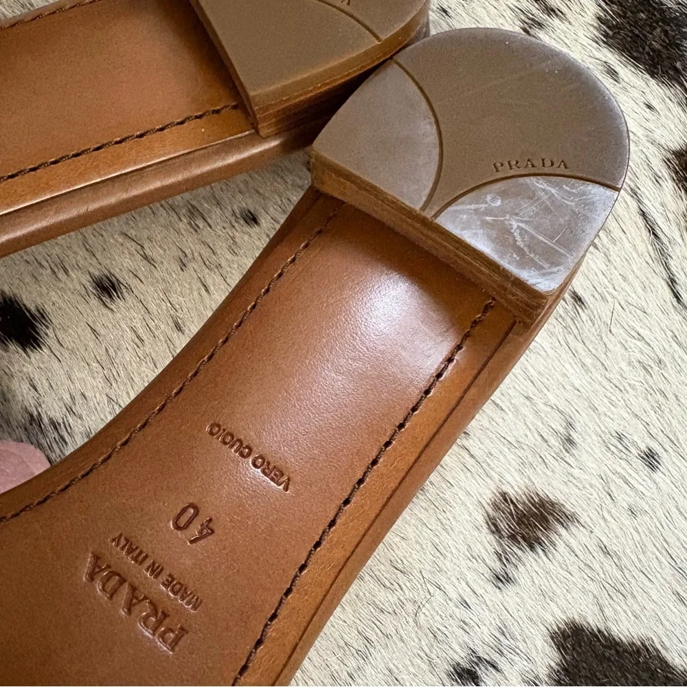 PRADA Green Suede Leather Slides Sandals Size 40 NWOT - Picture 4 of 7